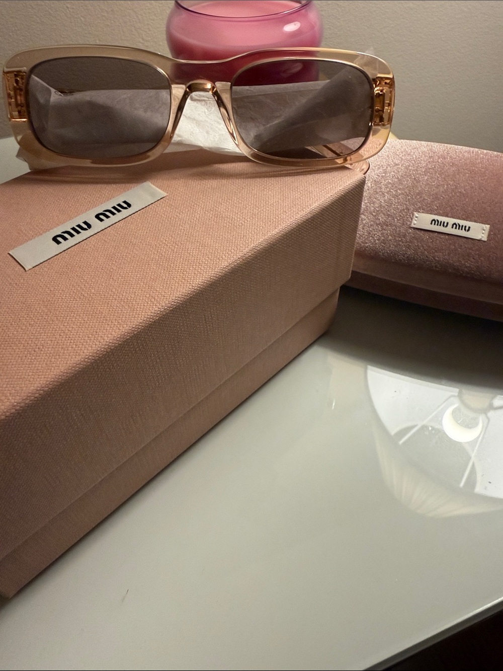 Miu Miu Rectangular Sunglasses - with case and box (New!)